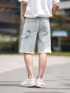 Biểu Tượng Tùy Chỉnh Chất Lượng Cao Tùy Chỉnh Cổ Điển Rửa Denim Jeans Baggy Quần Short Quần Cho Nam Giới Với Đầy Đủ Tùy Biến - Product Image 3