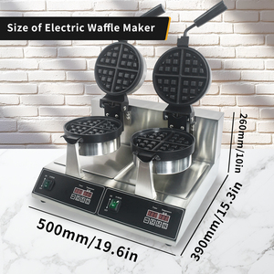 Máquina para Hacer Waffles Belgas Comercial Nueva de 2400W con Doble Cabezal, Antiadherente, de Acero Inoxidable, con Control Táctil y Temporizador para Desayunos y Panqueques - Product Image 5