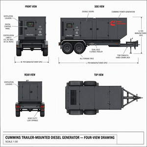 Générateur diesel silencieux Cummins Weichai 48 kW 60 kVA 66 kVA 52 kW 50 Hz triphasé 400/230 V pour applications hôtelières, résidentielles et scolaires, certifié ISO CE EPA - Product Image 6