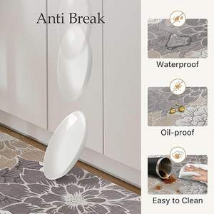 Alfombras <span class=keywords><strong>de</strong></span> Cocina, Alfombras Antideslizantes, Lavables, Impermeables, Acolchadas, Antifatiga, Alfombra <span class=keywords><strong>de</strong></span> Corredor Floral para Lavandería, Fregadero, Oficina - Product Image 4