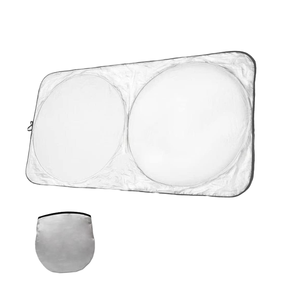 Pare-soleil double couche en polyester pour pare-brise de voiture, protection UV, isolation solaire, vente en gros - Product Image 1