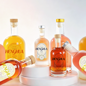Bouteille de liqueur en verre personnalisée avec logo, style nordique, ronde, givrée, pour <span class=keywords><strong>vodka</strong></span>, whisky, rhum, gin, 16 oz, 50 cl, 500 ml, avec bouchon - Product Image 6