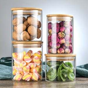 Bocaux de cuisine hermétiques en verre borosilicate avec couvercle en bambou pour le stockage de céréales, pâtes, épices et grains de café - Product Image 3