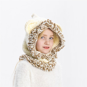 Invierno nuevo sombrero para niños lana animal oso oreja <span class=keywords><strong>ganchillo</strong></span> sombrero <span class=keywords><strong>cuello</strong></span> calentador - Product Image 6
