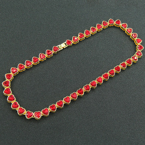 Collar Personalizado para Hombre, Estilo Hip-Hop, con Corazón Rojo y Diseño de Empalme, Collar de Moda Tanjing Lijing - Product Image 3