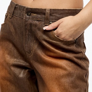 Pantalones Anchos de Mezclilla de Cintura Alta, Estilo Vintage, de Buena Calidad OEM, para Mujer, Moda Contemporánea - Product Image 4
