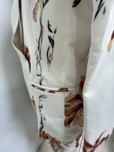 Conjunto de Traje de Satén con Estampado Floral para Mujer, Blazer de Manga Larga con Estampado Floral de Lujo, Pantalones con Detalle de Botones, Transpirable, Elegante, para Fiestas Nocturnas - Product Image 6