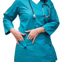 Uniforme de travail personnalisé à col en V pour femmes, hauts de travail à manches longues pour infirmières, uniformes de travail avec grande poche avant pour salle d'opération