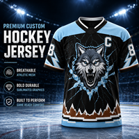 Jersey de Hockey sobre Hielo Personalizado Profesional, Sublimación Completa, Anti-decoloración, Transpirable, de Secado Rápido, Uniforme de Equipo, Logotipo, Número, Nombre, Premium