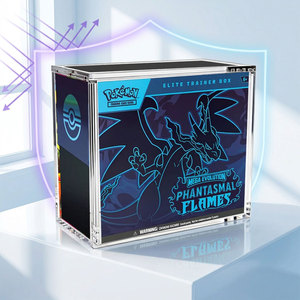 Boîte de protection personnalisée en acrylique transparent avec aimant N52 anti-UV pour cartes Pokémon, étui de présentation à bords polis empilable - Product Image 1