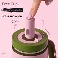 Thermos en acier inoxydable 32 oz avec logo personnalisable, design élégant et minimaliste, isolation sous vide anti-fuite, couvercle à ouverture par pression, paille