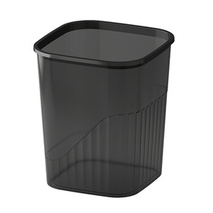 Transparent Rectangular Trash Can <b>Large</b> Capacity Lidless Indoor <b>Kitchen</b> Bedroom Bathroom Waste <b>Bin</b> - Product Image 3