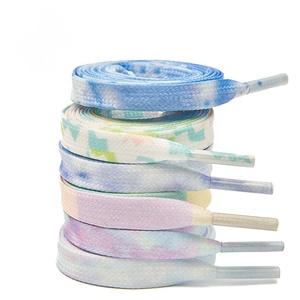 Cordones planos de correas de poliéster ecológicos Tie Dye para <span class=keywords><strong>zapatillas</strong></span> de deporte coloridas Cordones deportivos atléticos - Product Image 3