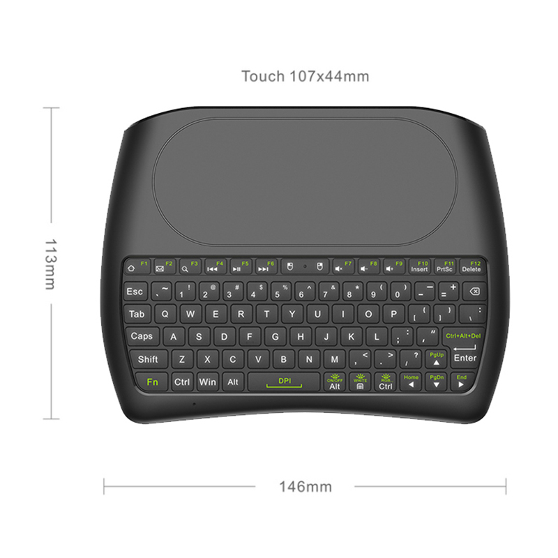 Dji — clavier couleur D8 double mode avec pavé tactile, 2.4 ghz, sans fil, télécommande, rétroéclairage, rechargeable