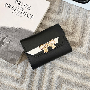 Mode sac portefeuille court pour femmes pochette arc décoratif multi-cartes portefeuille. Z0102 - Product Image 4