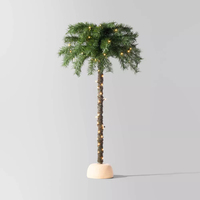 Arbre de Noël artificiel en palmier de 4 pieds, décoration de Noël de style tropical avec base robuste, ornement festif pour la maison et les fêtes
