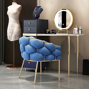 Sillón de Diseño Moderno y Lujoso para Sala de Estar, Muebles para el Hogar, Sofá con Base de Metal, Silla de Terciopelo - Product Image 6