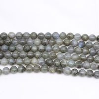 Cuentas de labradorita de 4mm, 6mm, 8mm, 10mm, cuentas de piedra de labradorita Natural, accesorio de cuentas naturales para fabricación de joyas, Color blanco de 15"