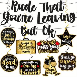 Letrero de Despedida con la Frase '¡RUDE QUE <span class=keywords><strong>TE</strong></span> VAS, PERO ESTÁ BIEN!' Decoraciones para Fiesta de Jubilación, Decoraciones para Fiesta de Despedida, Decoraciones para Fiesta de Despedida de Adiós - Product Image 5