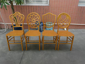 Chaise de jardin de mariage en plastique doré Chaise d'hôtel de mariage bon marché empilable en PP pour l'extérieur - Product Image 5