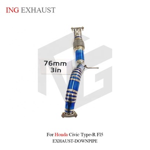 ท่อหน้า ING Titanium 76 มม. (3 ท่อ) สำหรับ Honda Civic Type-R FK8 FL5 น้ำหนักเบาพิเศษ ประสิทธิภาพสูง อะไหล่แต่งเพิ่มสมรรถนะ ขายส่ง - Product Image 3