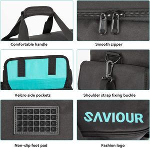 Bolsa de Transporte para Instrumentos y Accesorios de DJ Profesional, Diseño de Leopardo, Divisores Inferiores Acolchados Desmontables, Organizador de Cables, Ideal para Viajes - Product Image 4