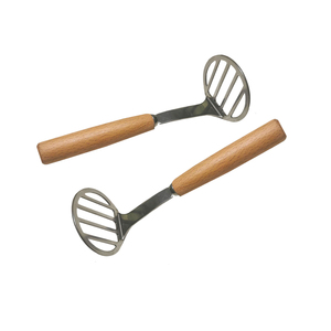 Triturador de patatas pequeño, mango de madera de acero inoxidable, trituradora de carne molida, trituradora de aguacate, herramienta de cocina para <span class=keywords><strong>huevo</strong></span>, frijol, bayas vegetales - Product Image 1