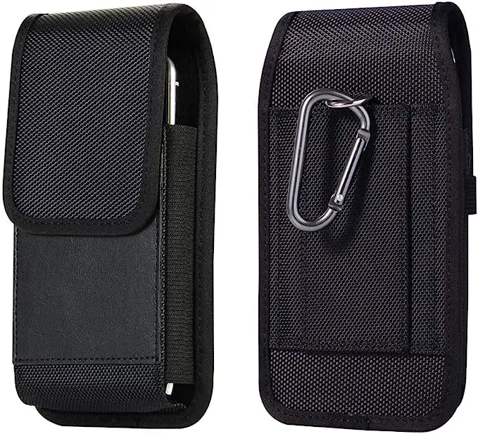 Cell Phone Pouch Nylon Holster Case with Belt Clip Cover Pen Holder for iPhone 14 Pro Max Samsung S22 S21