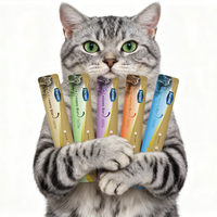 Liste des prix 15g Lickable Humide Chats Bars Aliments Collations Friandises Chats Bandes Pet Snacks Chat Nourriture Humide Mascota Gato Cuching Chu Meow