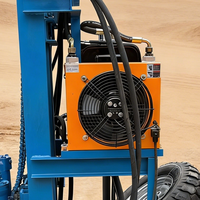 Foreuse hydraulique électrique portable sur roues pour puits d'eau, 4 kW, petite machine de forage de puits, profondeur de forage maximale 50 m
