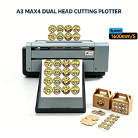 Trazador de Corte de Etiquetas con Servomotor de Doble Cabezal y Alimentación Automática A3MAX4, Cortadora Digital