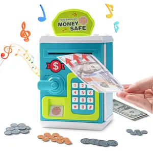 Kid Electronic money bank, save cash electric saving box money with Password, Coin Bank atm machine for kids pretend play toys