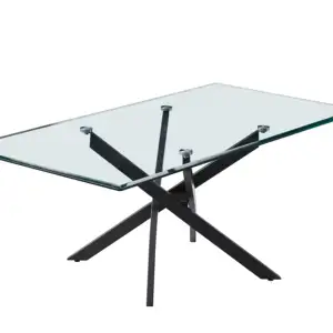 Vendita calda nuova sala da pranzo di lusso mobili da pranzo in PVC sedie in pelle di vetro tavolo da pranzo Set