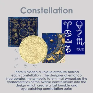 Collar con Colgante de Acero Inoxidable eManco, Chapado en Oro, con los 12 Signos del Zodiaco, Aries, Leo, Joyería del Zodiaco, Envío en 48 Horas, Directo de Fábrica - Product Image 4