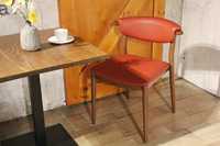 Chaise de restaurant moderne avec assise et dossier rembourrés, pieds en bois massif, chaise de salle à manger pour café, hôtel, bistrot