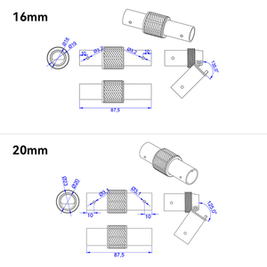 RJX Agriculture Drone <b>Frame</b> Folding Parts, 16/20/25/30mm Self-locking Connector for Carbon Tube, 4-Axis 6/8-Axis - Product Image 6