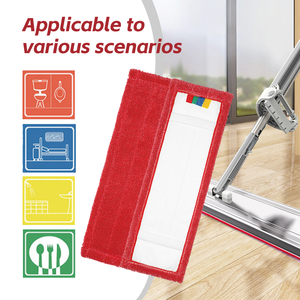 Chiffon de <span class=keywords><strong>nettoyage</strong></span> de sol industriel, serpillière à poche, réutilisable, lavable, microfibre, tampons de rechange pour serpillière plate - Product Image 4