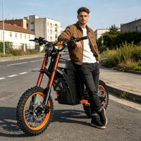 Moto électrique tout-terrain professionnelle 5000W 60V, cadre en alliage d'aluminium, haute vitesse pour adultes, capacité de montée de 65 degrés