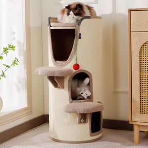 Lit et jouet pour chat en bois écologique avec griffoir - Design moderne de luxe pour l'extérieur - Product Image 1
