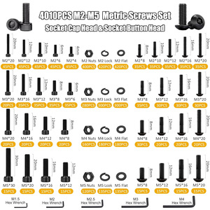 Cross Border Boxed 4010pcs Internal Hex Screw Nut Set Metric 8.8 Strength Black Zinc Sink Head Socket DIN GB Standard - Product Image 3