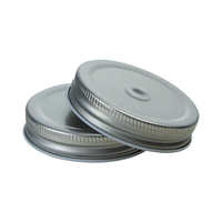 Couvercles métalliques pour bocaux Mason de 70 mm avec trou pour paille, pour la mise en conserve et la préparation de boissons (café)
