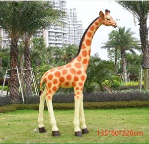 Statua giraffa a grandezza naturale grande in piedi giraffa elefante Zebra in fibra di vetro animale scultura di sostegno per la decorazione del giardino all'aperto - Product Image 6