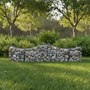 Cesto Gabion Arrotondato 78.7x19.7x23.6 Pollici in Ferro Zincato, Decorazione da Giardino per Esterni, Stile Semplice - Product Image 2