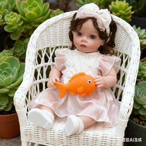 Lebensechte Vinyl-Modepuppe für Neugeborene, Ganzkörper-Babypuppe mit handgewurzeltem Haar, Unisex, weiches Spielzeug, Weihnachtsgeschenk - Product Image 5