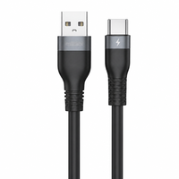 Câble de charge USB-C noir, câble USB-A vers USB-C pour smartphone Android, tablette, ordinateur portable, batterie externe, voiture, maison, bureau, voyage