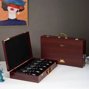 Thanh lịch duy nhất chai rượu vang Bộ quà tặng rượu vang đỏ bao bì hộp dập nổi rượu vang thủy tinh đóng dấu hộp làm tái chế hộp gỗ - Product Image 6