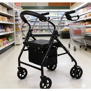 Professional New Olderly Walking Aids Folding Portable <b>Rollator</b> <b>Walker</b> Adult <b>Walker</b> With Soft Seat - Product Image 1