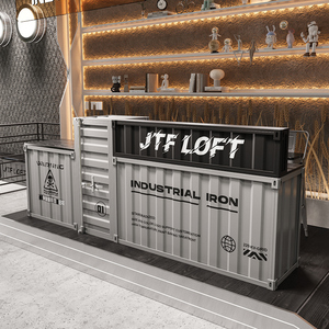 Jotefang, Mostrador de barra de Metal de estilo Industrial personalizado, muebles de recepción para tienda de té de la leche/Cafetería Restaurante hecho a mano - Product Image 5