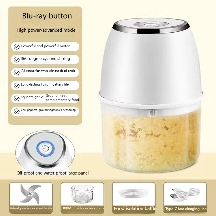 Blanco - 300ML PP + Cortador de 4 cuchillas