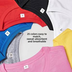 Logotipo personalizado puro algodão curto-manga trabalho camisa para homens elegante pescoço Design bordado impressão grupo publicidade t-<span class=keywords><strong>shirt</strong></span> - Product Image 3